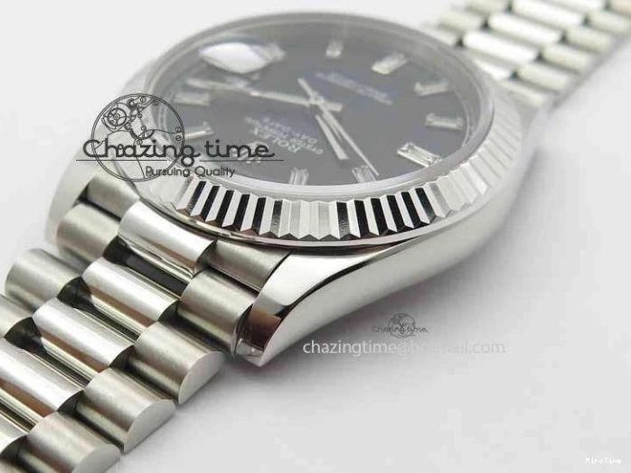 MiroTime 0503 Day Date 40mm SS BP Maker Best Edition Black Dial Diamond Markers On SS Bracelet A Casual 3691